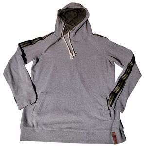 Ampersand Avenue Womens DoubleHood Sweatshirt Grey‎ Olive ribbon Trim Size L